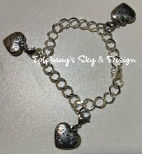 Load image into Gallery viewer, BRACELETS: Charm bracelet w/clip-on heart charms