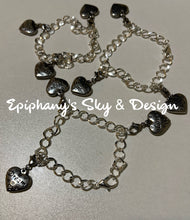 Load image into Gallery viewer, BRACELETS: Charm bracelet w/clip-on heart charms