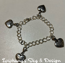 Load image into Gallery viewer, BRACELETS: Charm bracelet w/clip-on heart charms