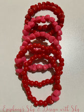 Load image into Gallery viewer, BRACELETS: Valentine's Day Expression, Seed & Heart Beads
