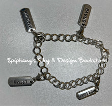 Load image into Gallery viewer, BRACELETS: Charm Bracelets (rectangular) Inspirational Words Bracelets